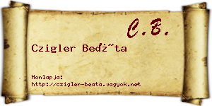 Czigler Beáta névjegykártya