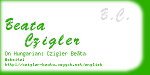 beata czigler business card